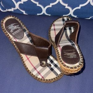 Burberry wedges sandals espadrilles checkers size 38/7